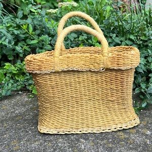 Vintage Woven Handbag or Decorative Basket